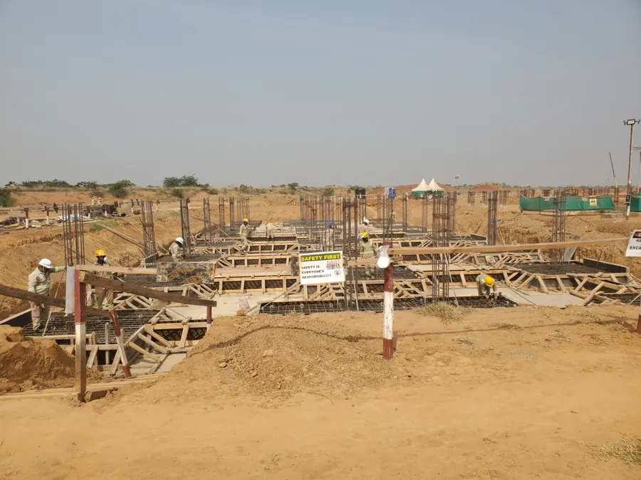 Foundation reinforcement and formwork activities